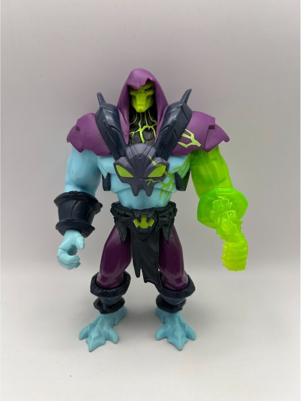 Mattel MOTU Netflix Power Attack Skeletor HBL67 Neon Green Arm Loose No Staff